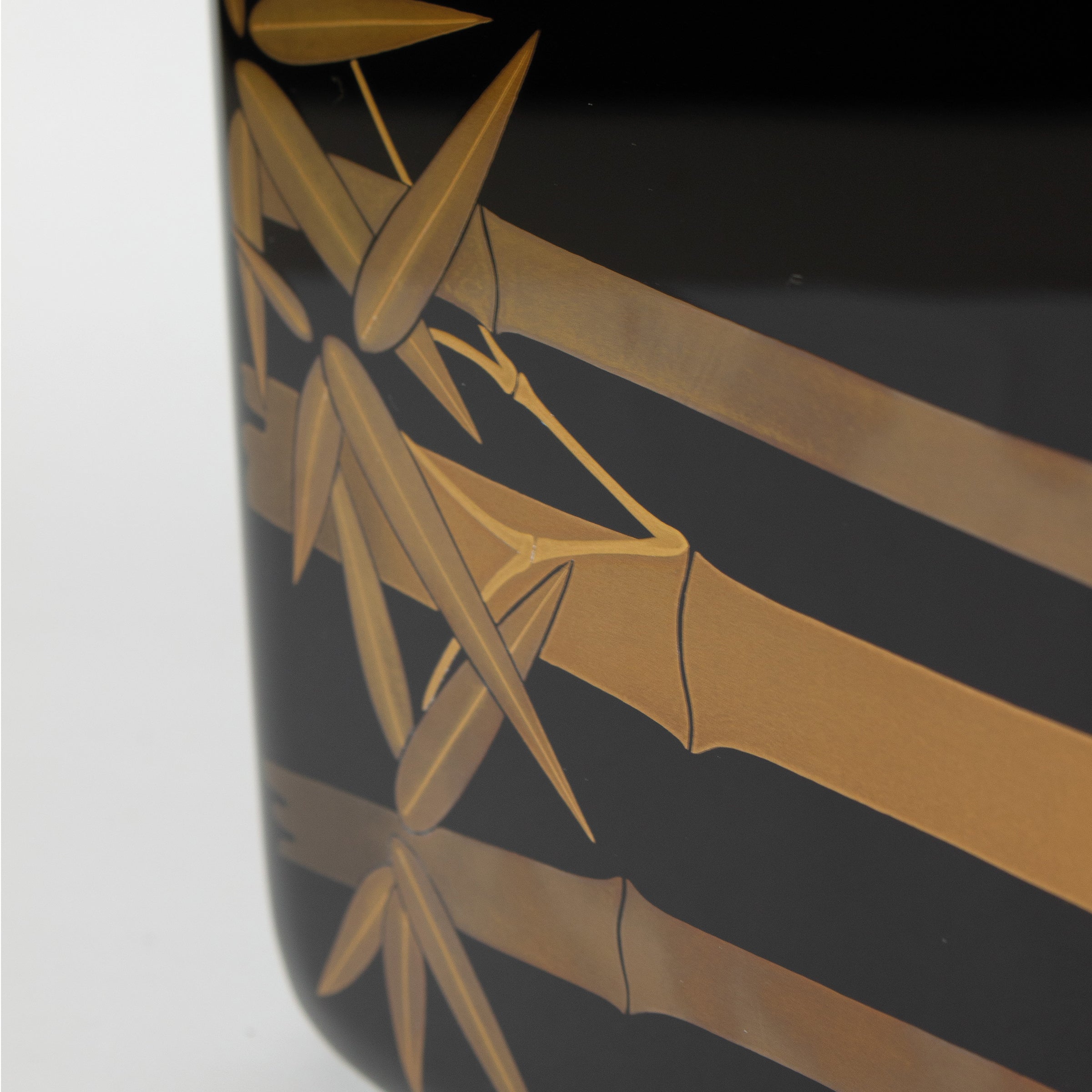 Suzuribako in Japanese urushi lacquer by Wajima – gold maki-e bamboo decoration
