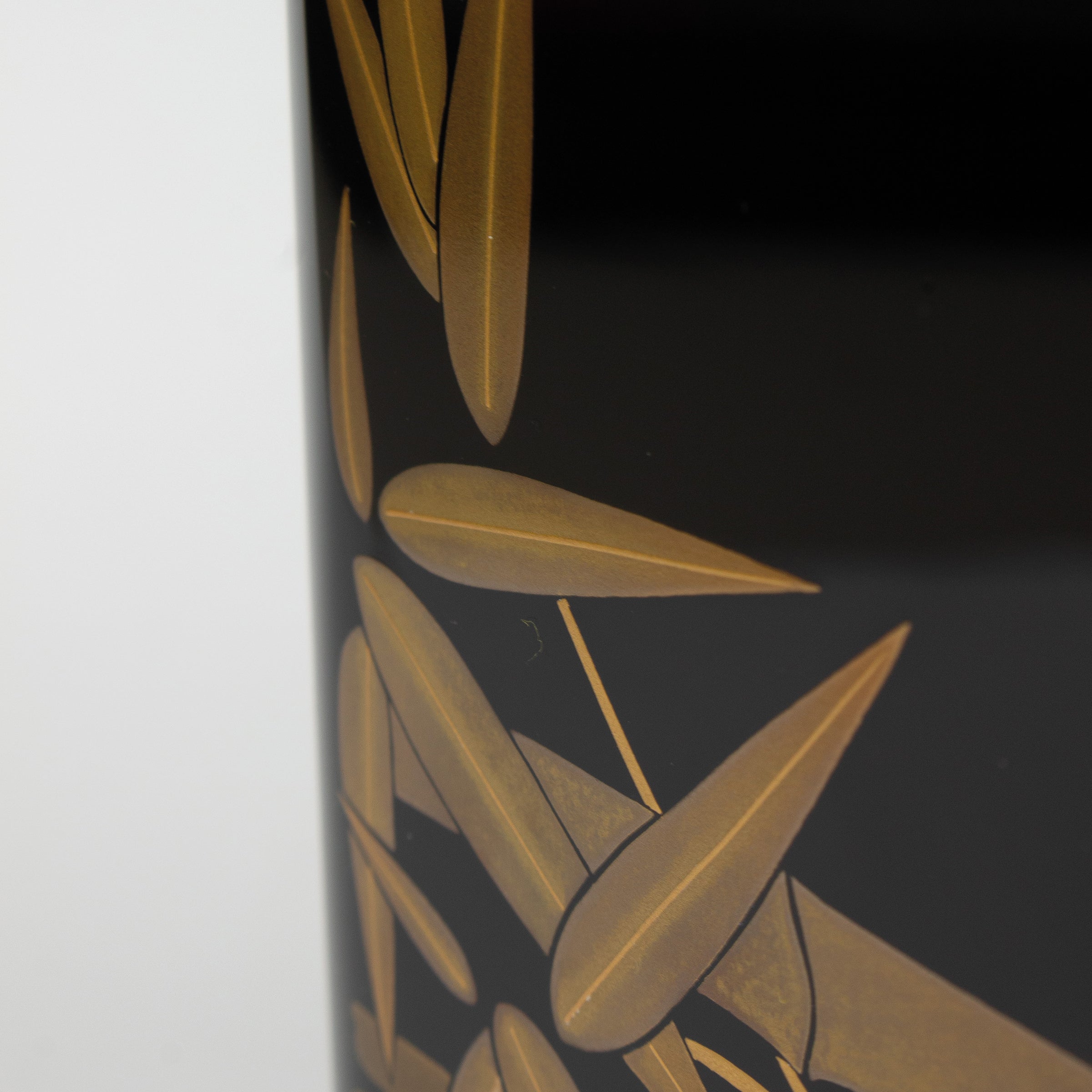 Suzuribako in Japanese urushi lacquer by Wajima – gold maki-e bamboo decoration