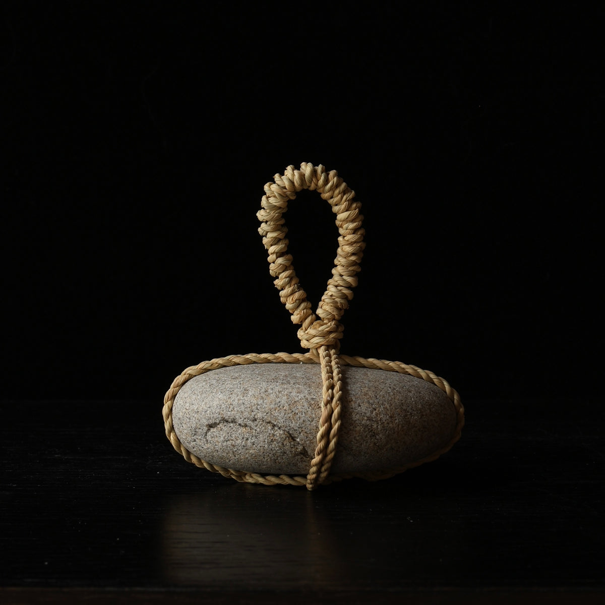Sekimori #21, stone and rice straw (wara) rope