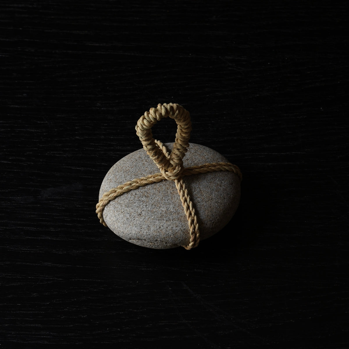 Sekimori #21, stone and rice straw (wara) rope