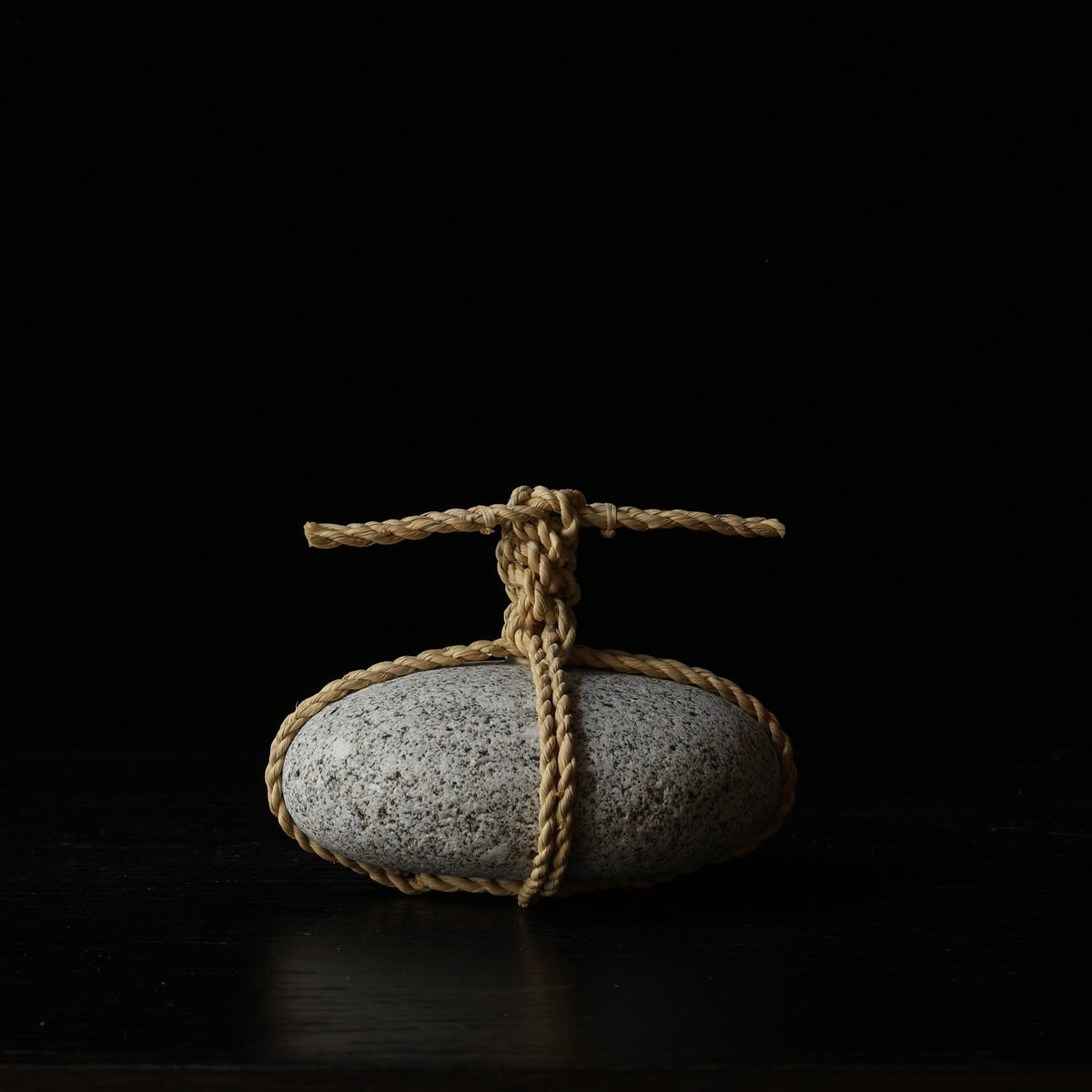 Sekimori #24, stone and rice straw (wara) rope