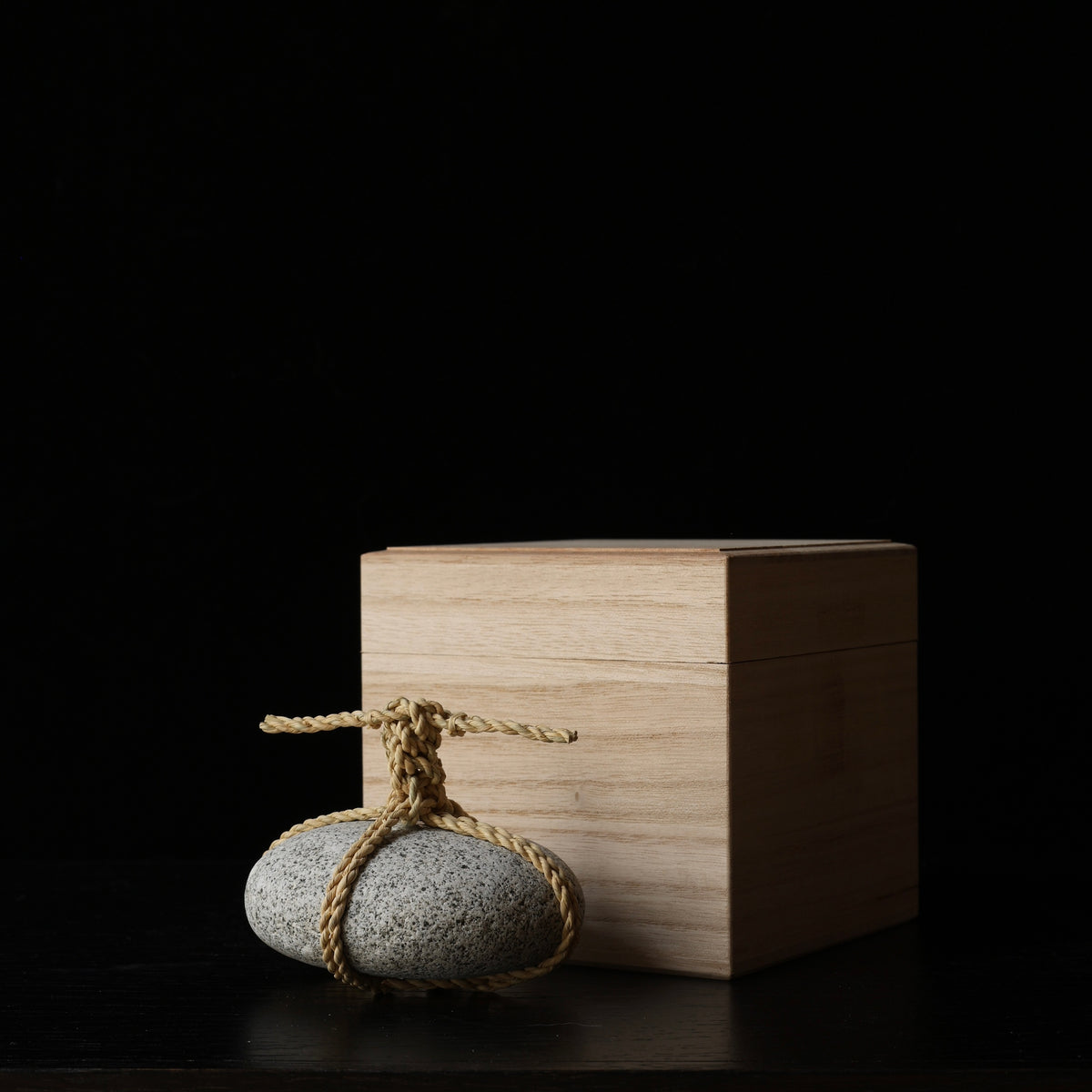 Sekimori #24, stone and rice straw (wara) rope
