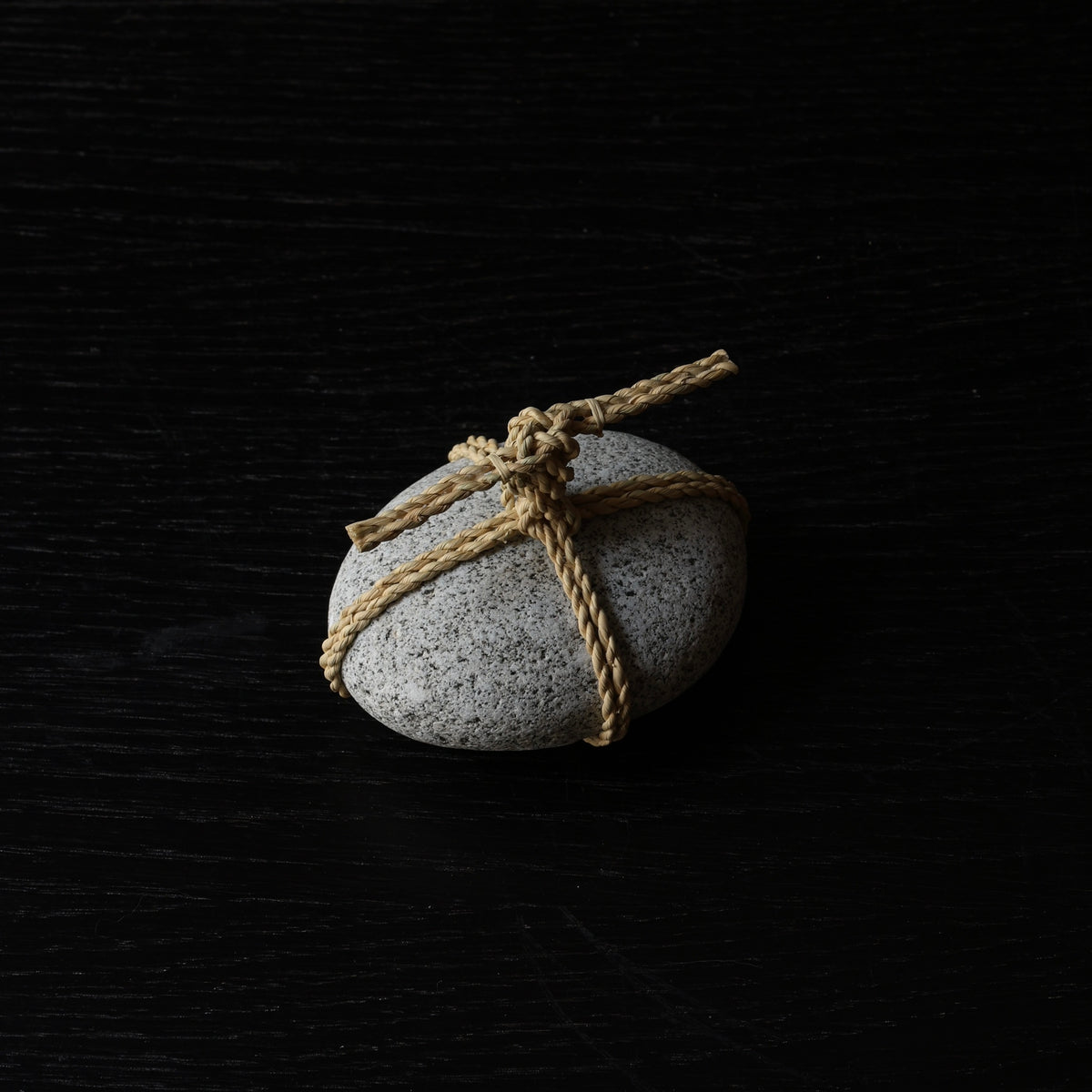 Sekimori #24, stone and rice straw (wara) rope