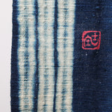 Natural indigo and shibori Japanese Noren, lines pattern