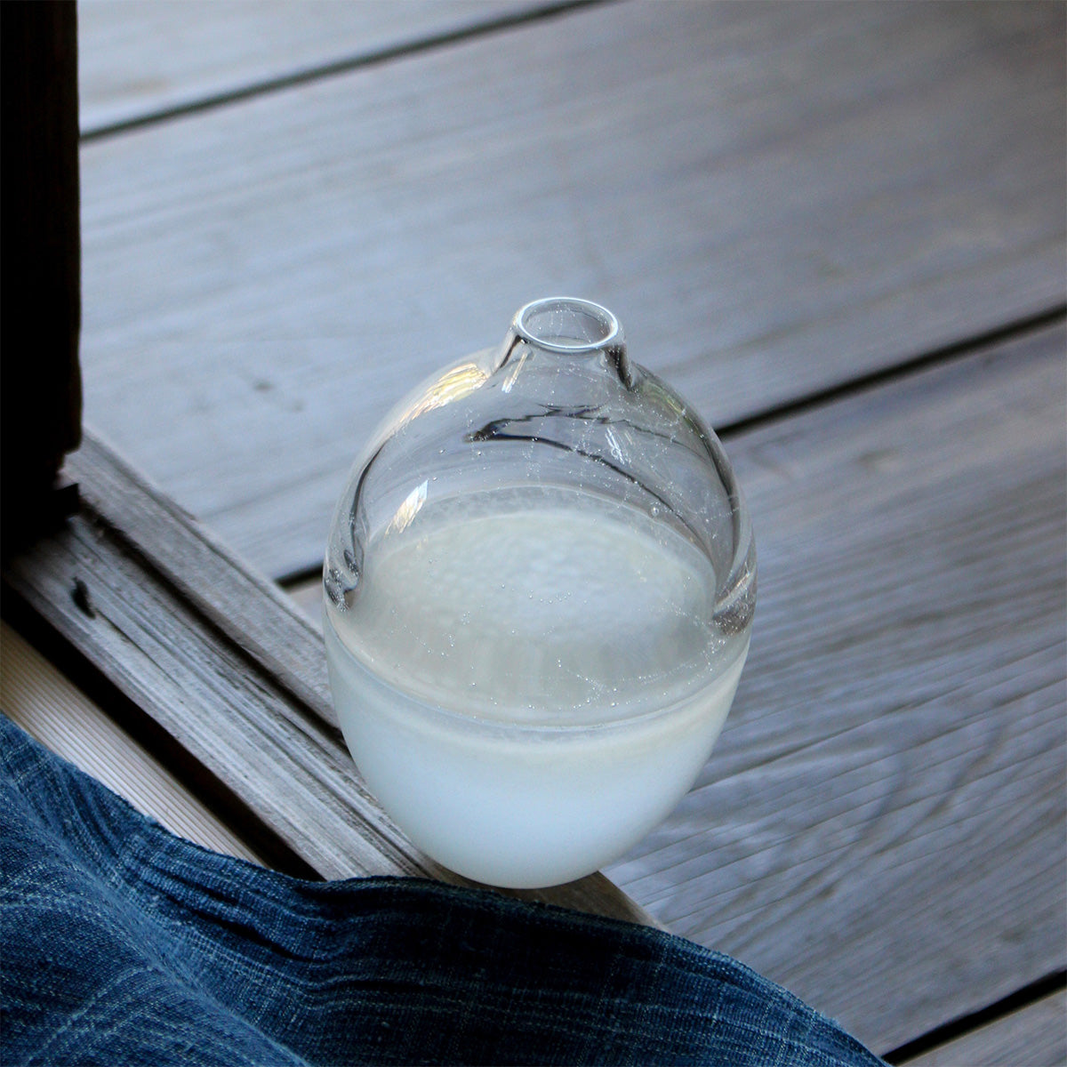 Vase japonais oval en verre