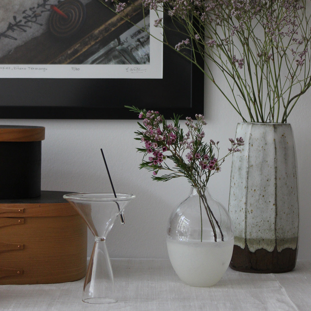 Vase japonais oval en verre