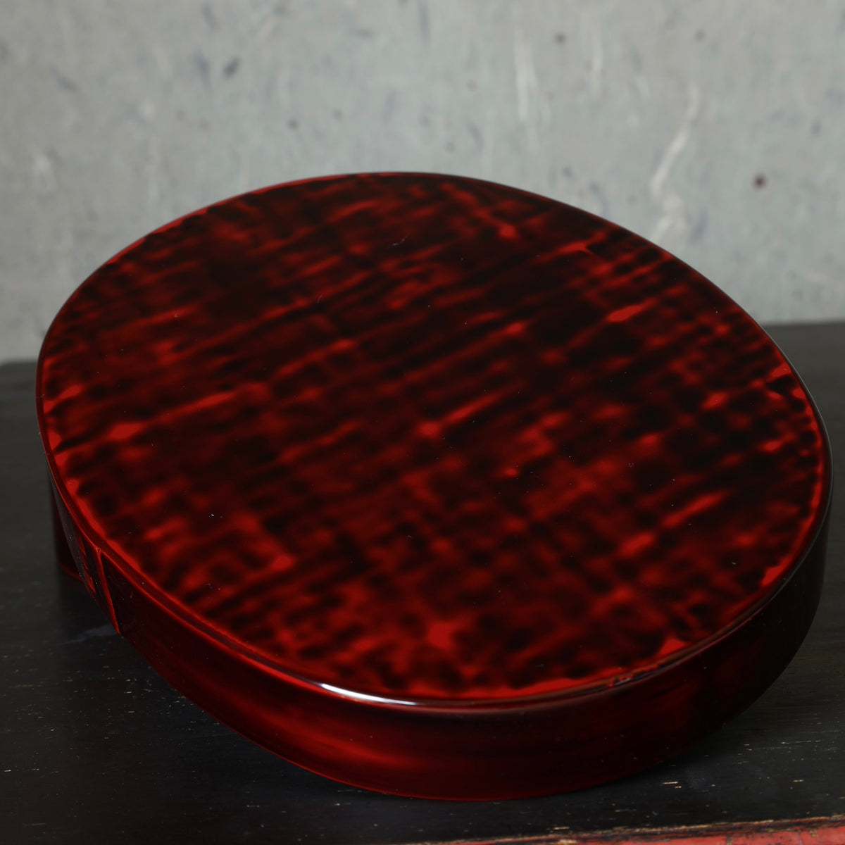 Oval box in Negoro-nuri urushi lacquer - Kiso Valley