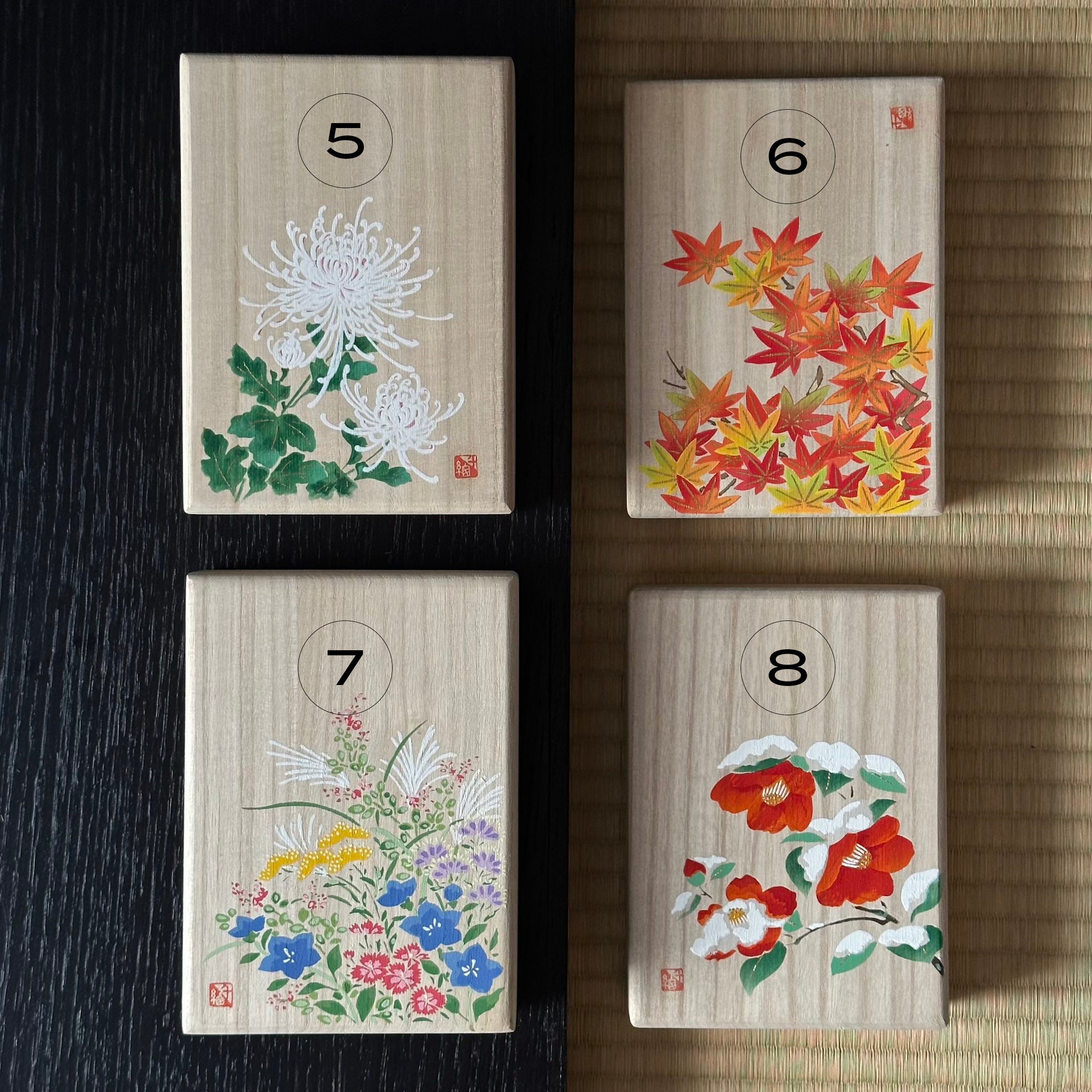 Coffret Encens Japonais, avec boîte en bois de paulownia peinte à la main