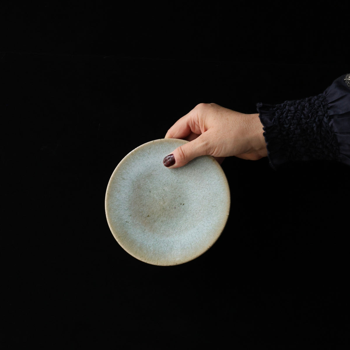 Assiette à glaçure de cendre de l’atelier Tokinoha