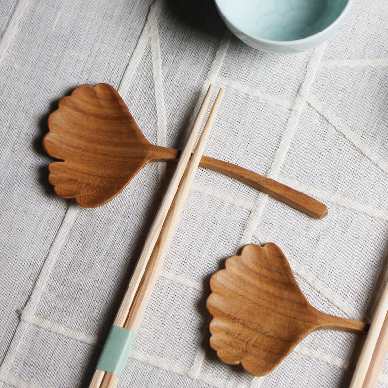 Korean ginkgo-leaf-shaped spoon by Sung Woo Choi