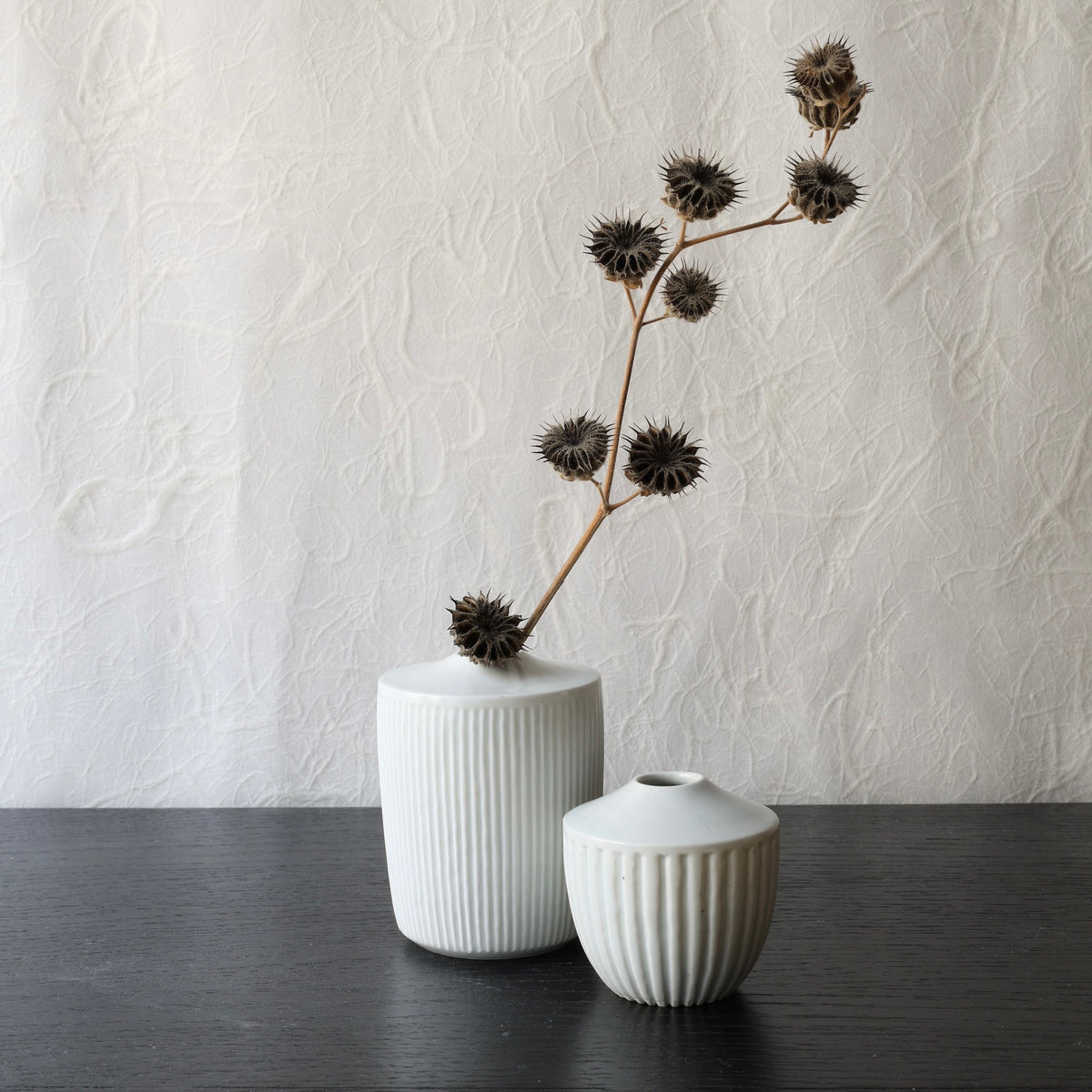 Duo de petits vases en porcelaine blanche baekja de Sang-in Kim