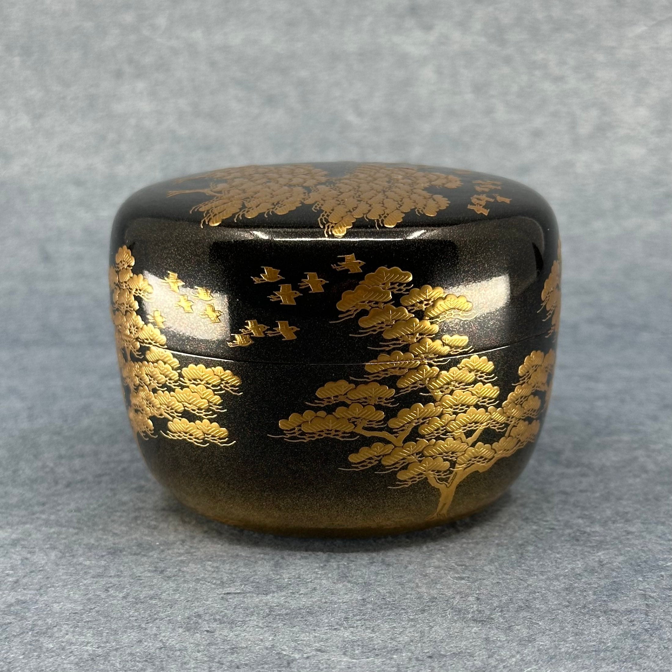 natsume japonais vue face laque urushi decor maki-e pins chidori atelier-ikiwa