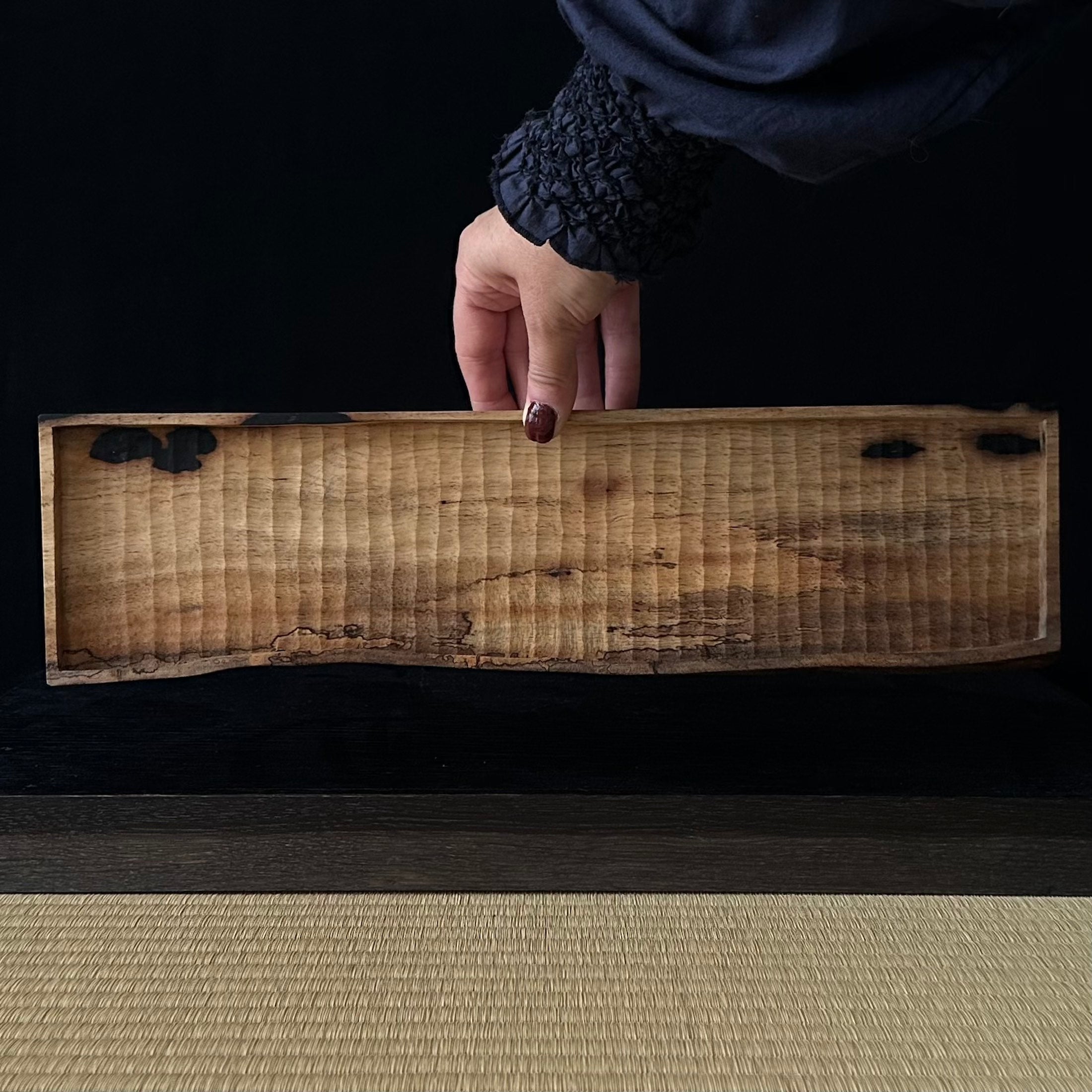 Plateau en kurogaki (kaki noir) de Masahito Ikeda