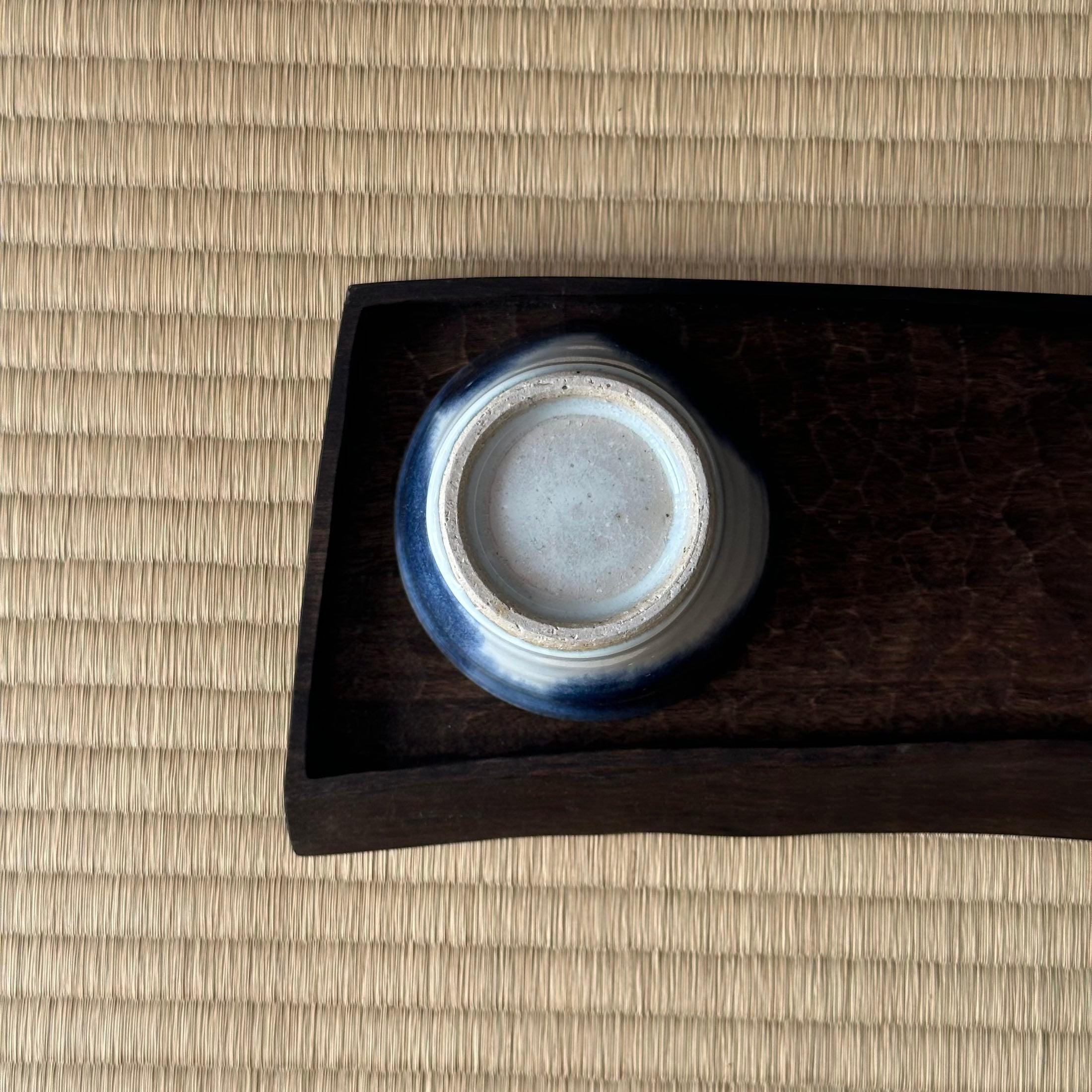 Tasse à thé ou café à glaçure bleue de Ritsuji Takeuchi