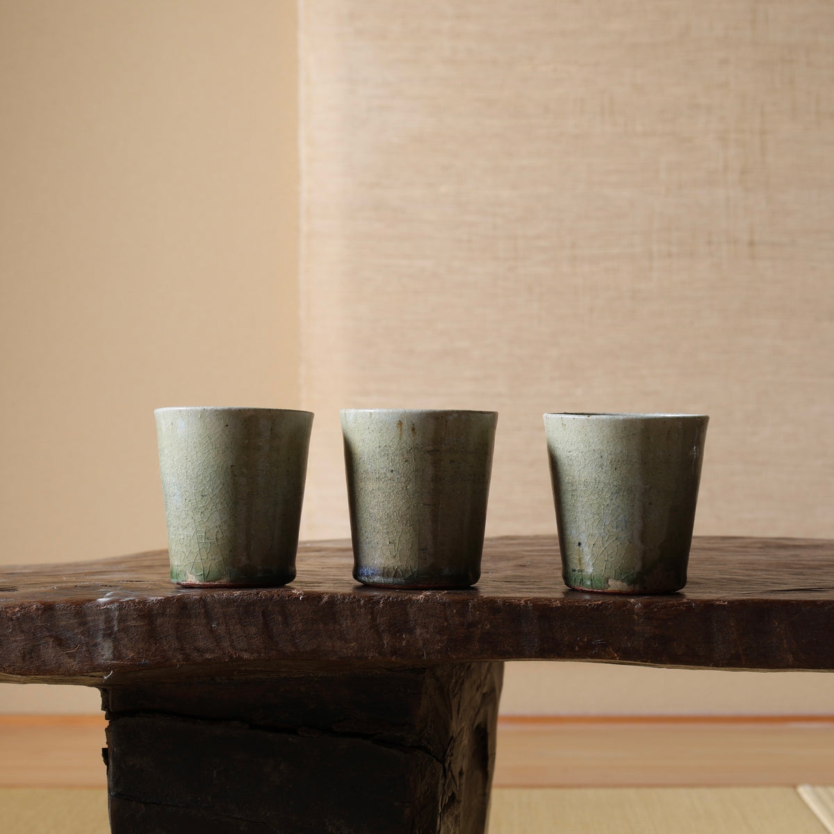 Ash-glazed cup from the Tokinoha workshop