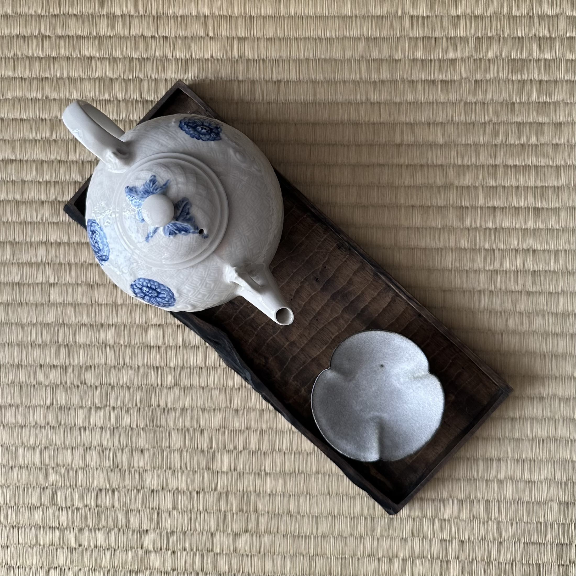 Théière kyūsu vintage en porcelaine Kiyomizu-yaki de Sekitei Matsumoto