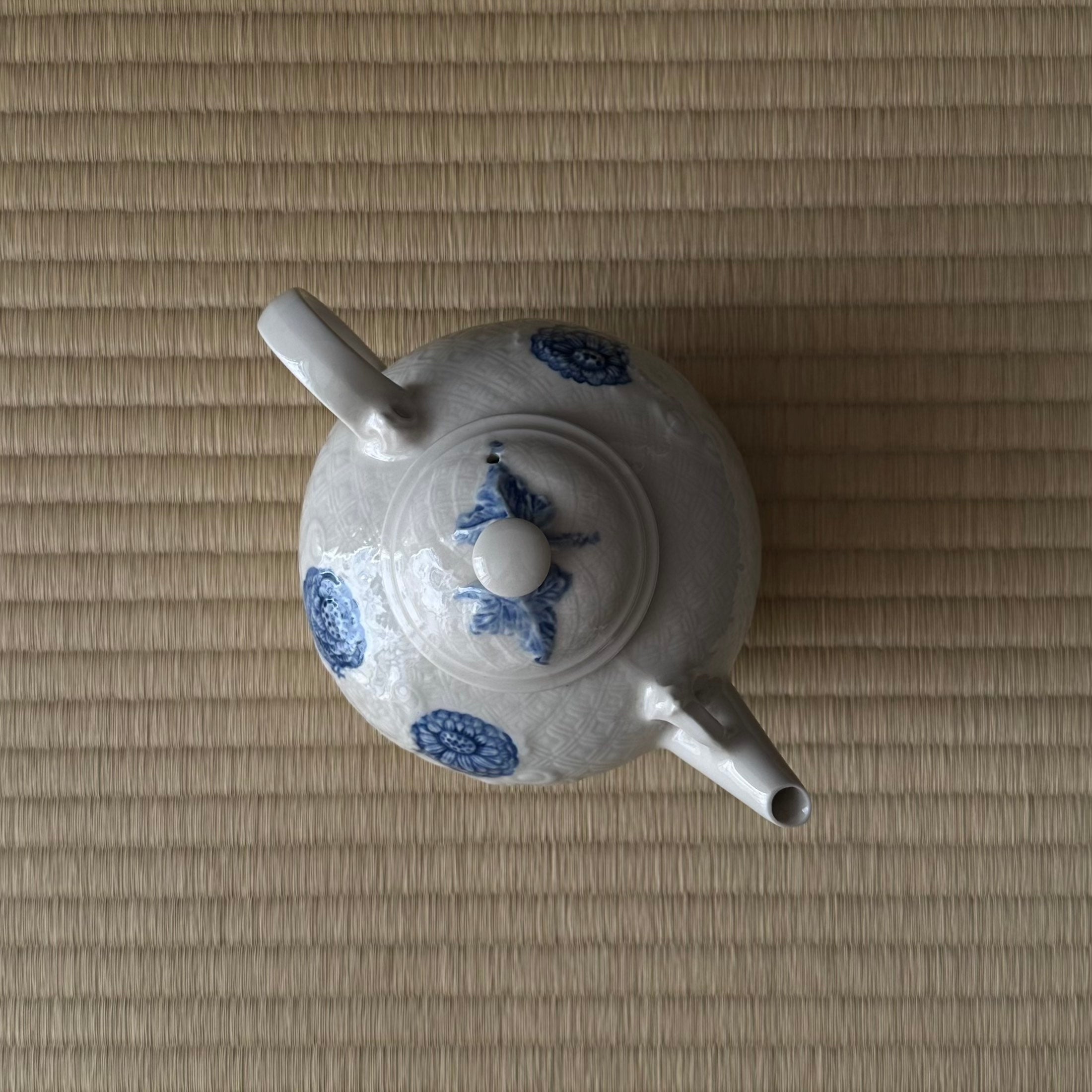 Théière kyūsu vintage en porcelaine Kiyomizu-yaki de Sekitei Matsumoto
