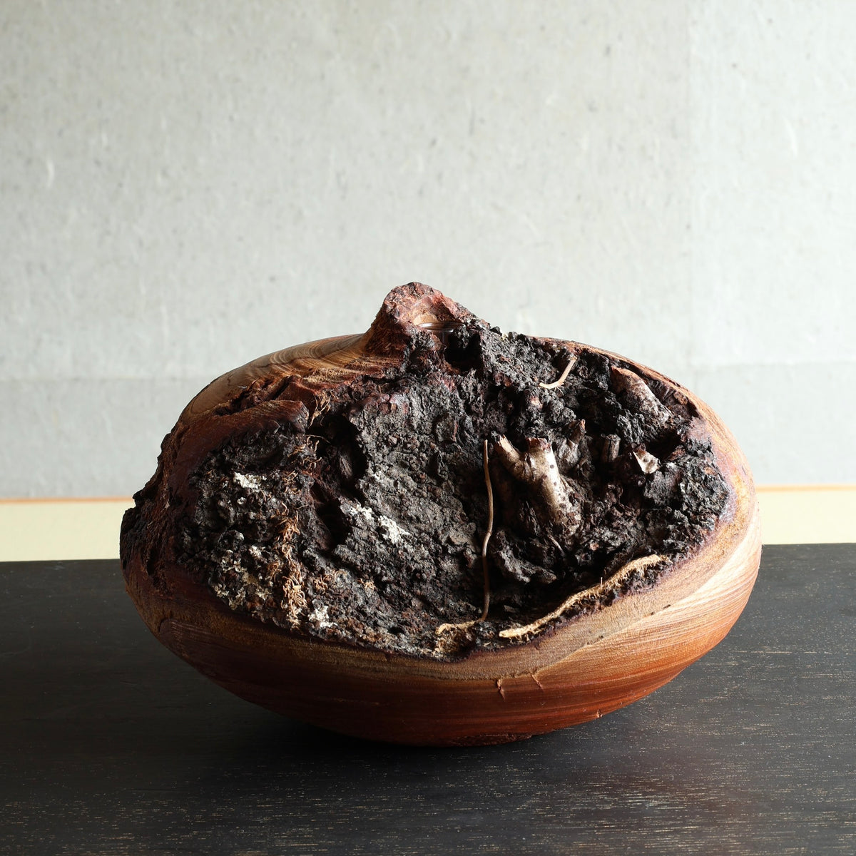 Sakura (Japanese cherry wood) sculptural vase by Masahito Ikeda