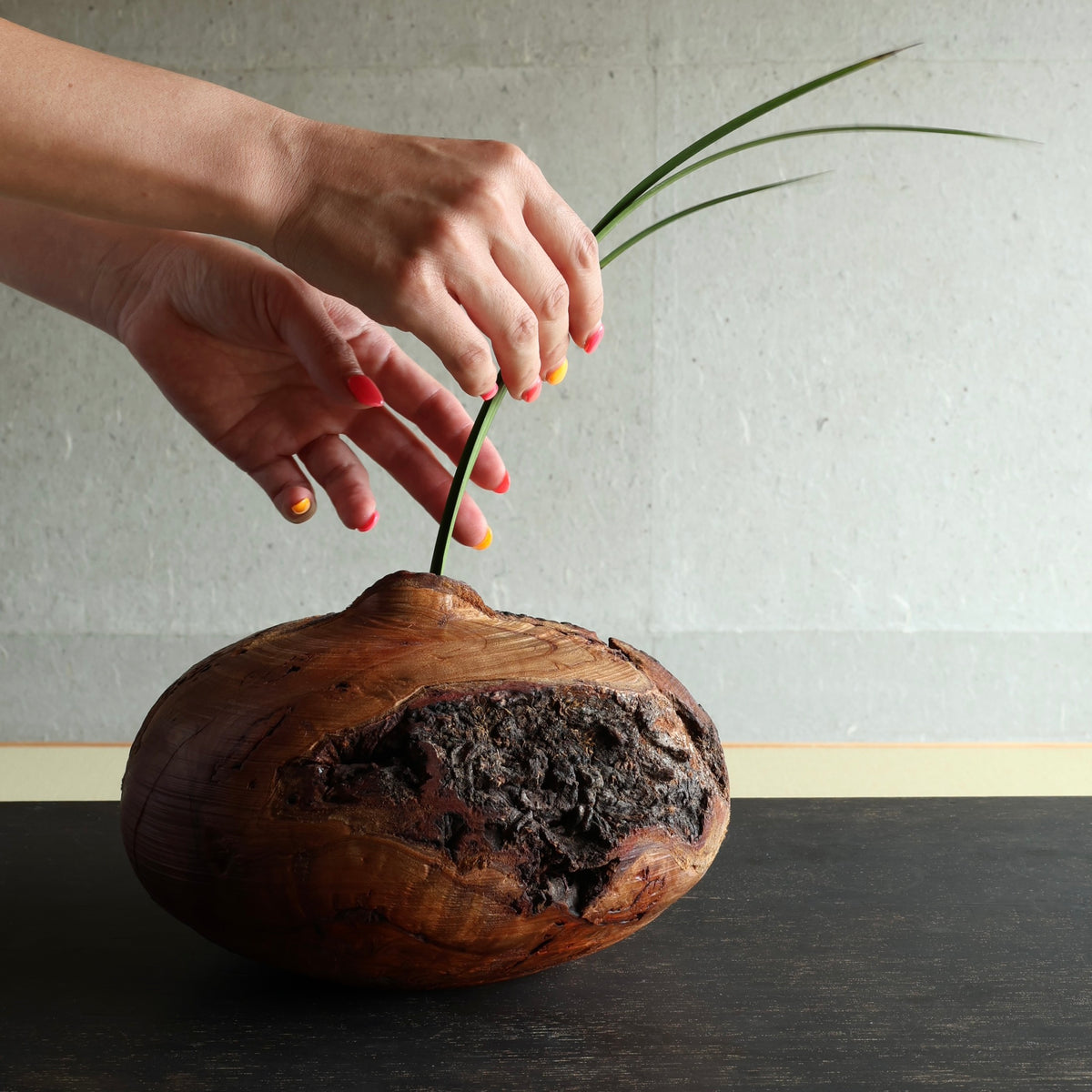 Sakura (Japanese cherry wood) sculptural vase by Masahito Ikeda