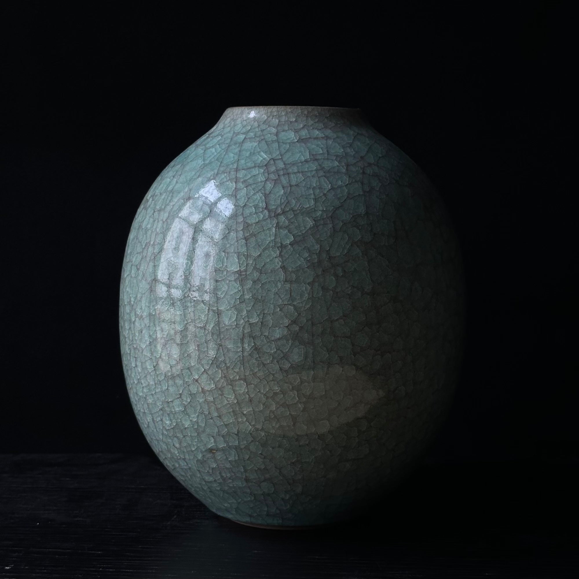 Large seiji (celadon) ceramic vase by Toshio Furukawa