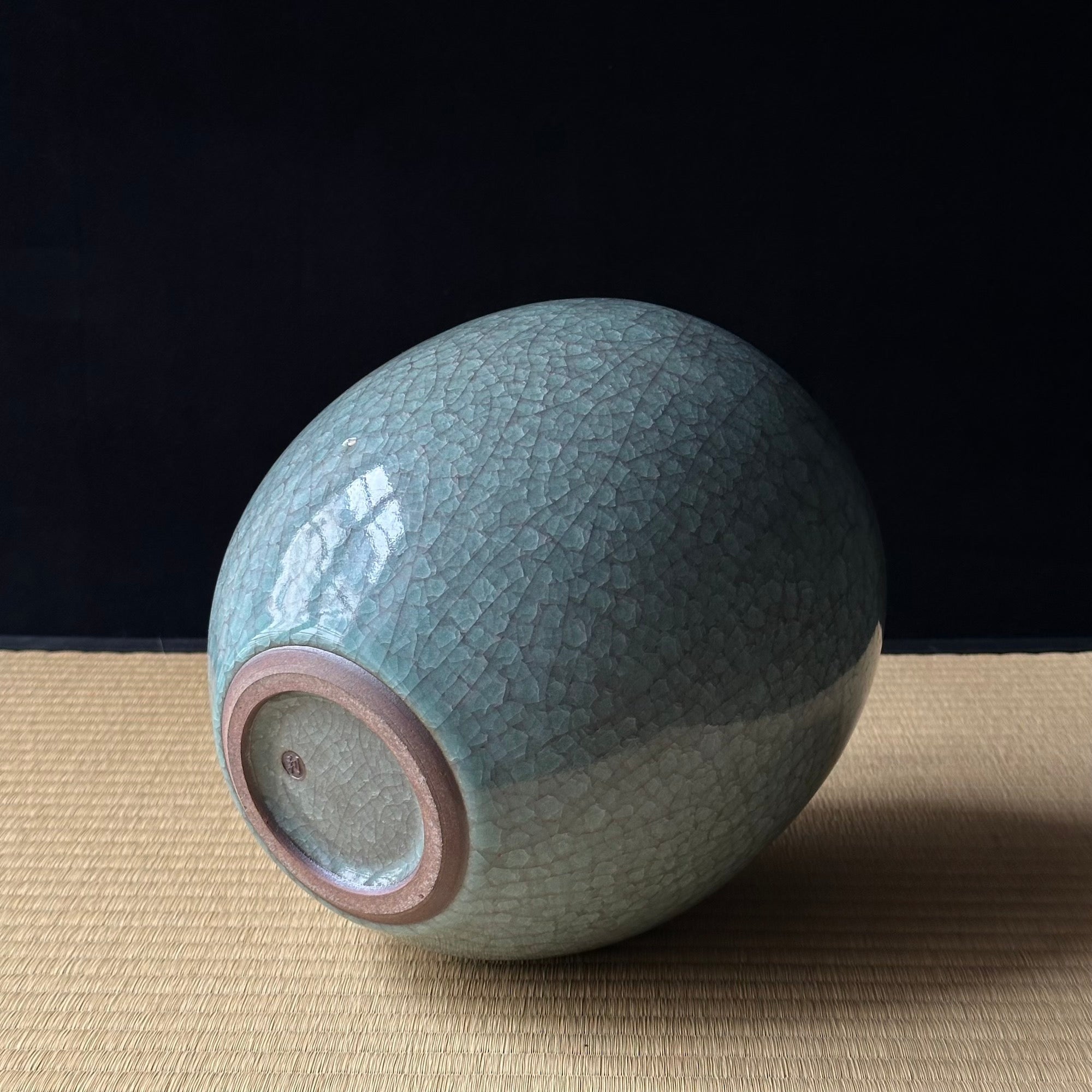 Large seiji (celadon) ceramic vase by Toshio Furukawa