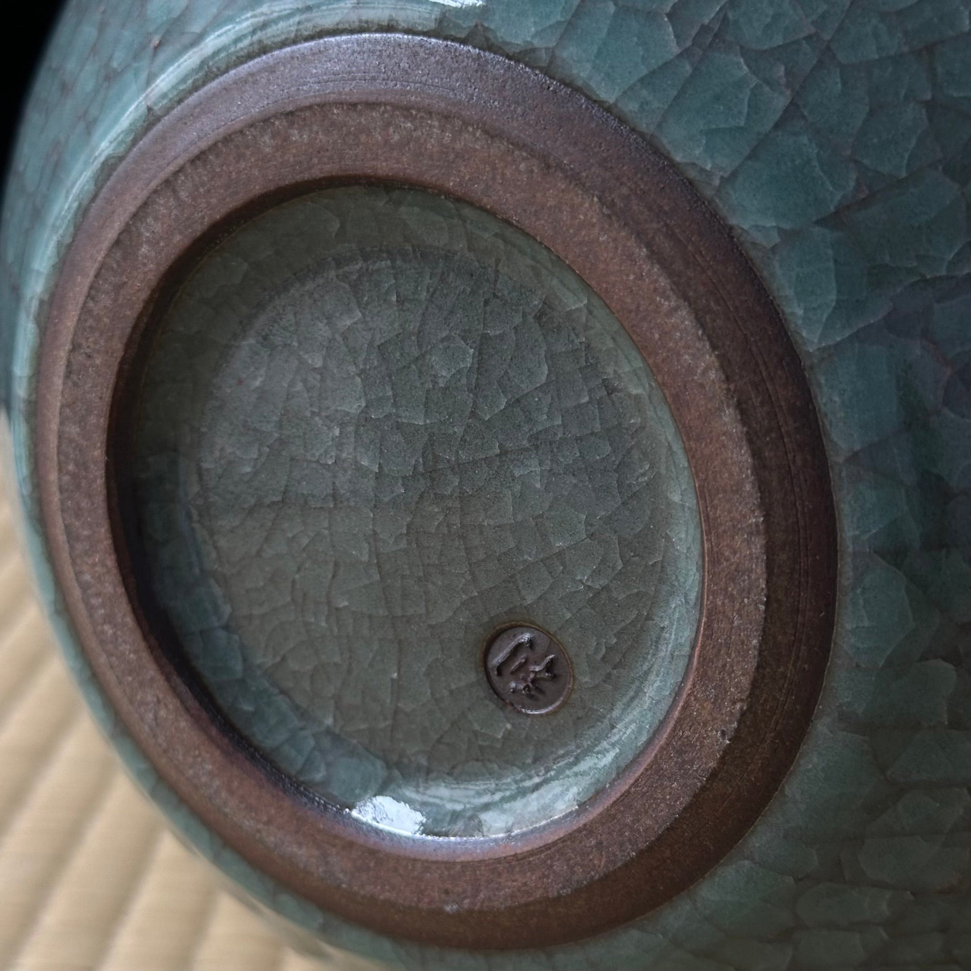 Large seiji (celadon) ceramic vase by Toshio Furukawa