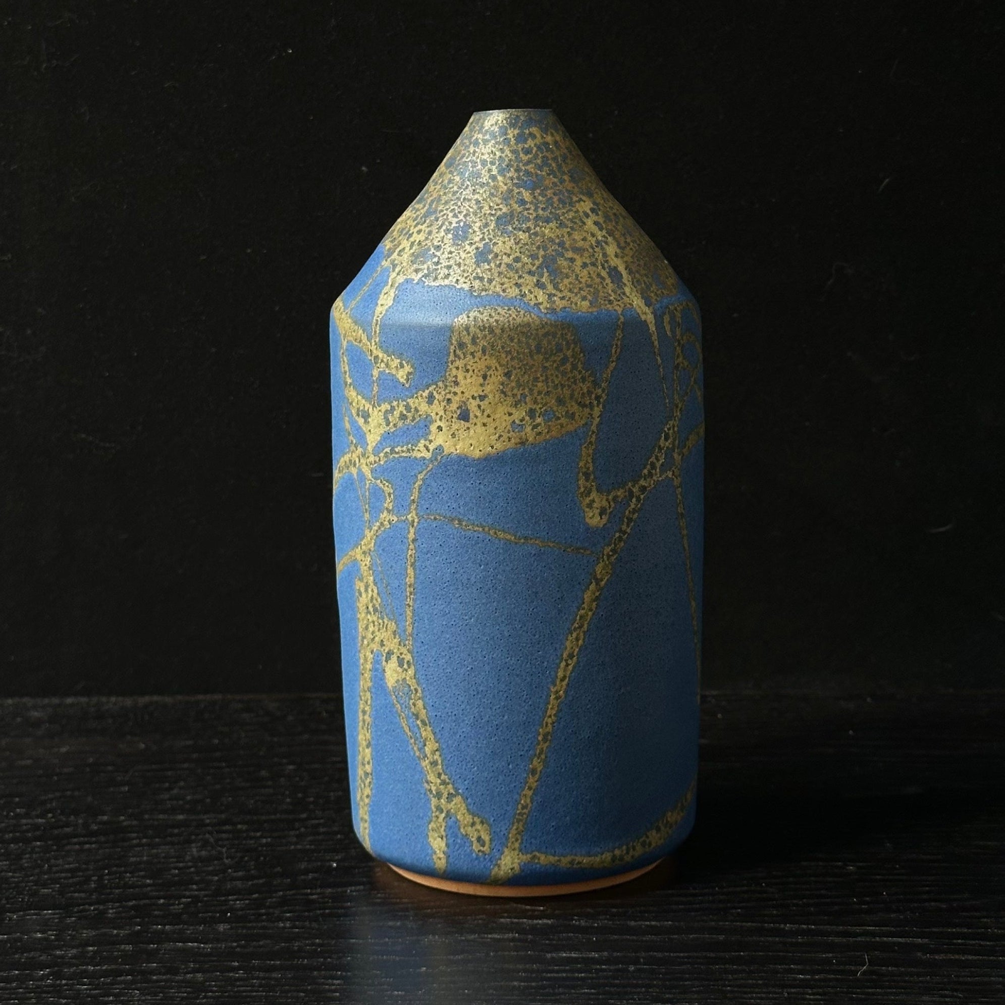 Indigo blue vase by Hiroaki Morino