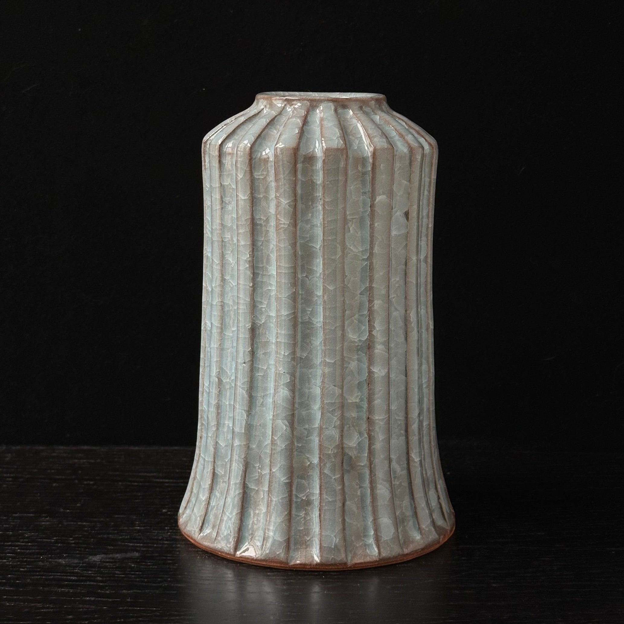 Vase en céramique décor hyoka mon (glace) de Hideo Miyaoka