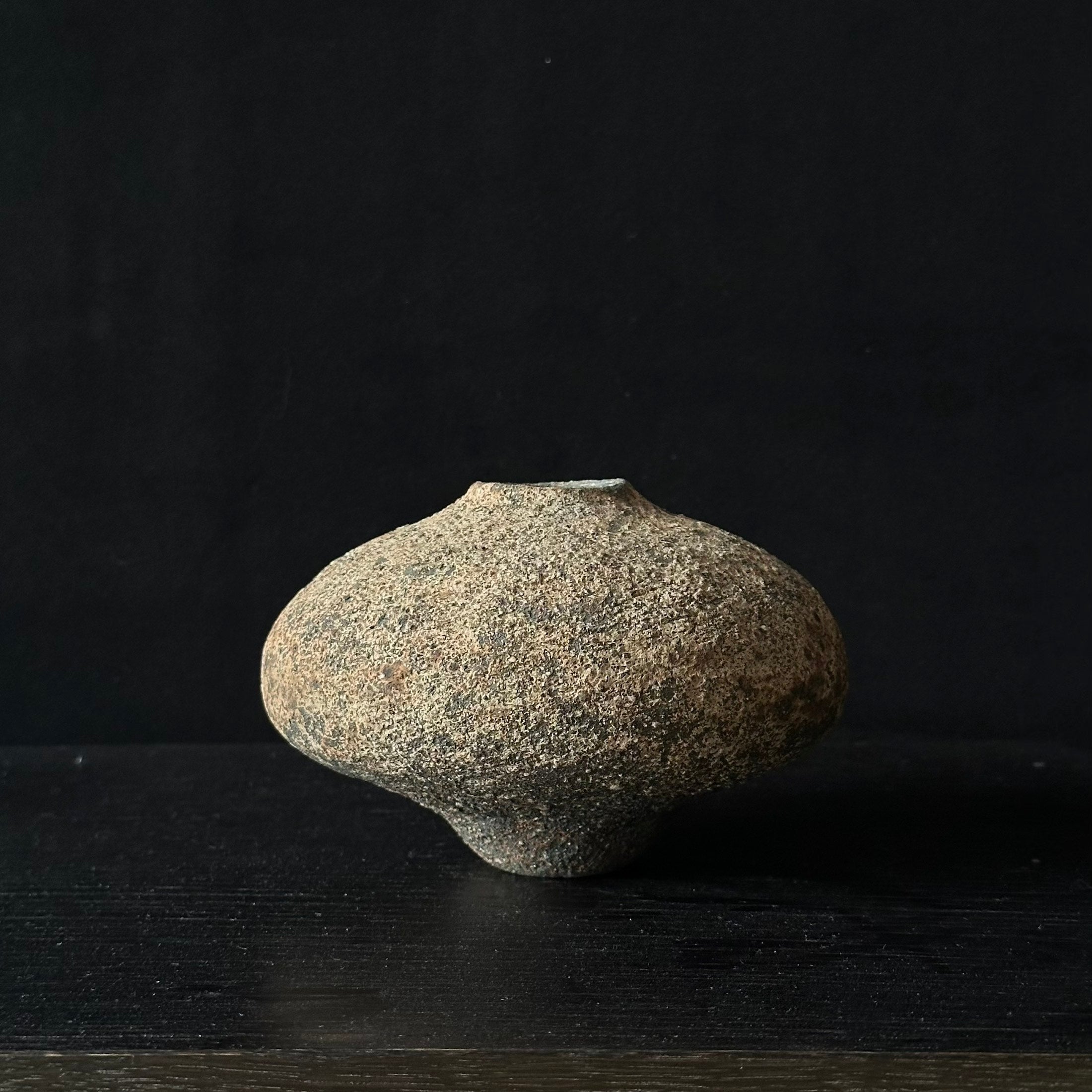 Vase “Soil Seeds” en grès brut de Hiroshi Aoki