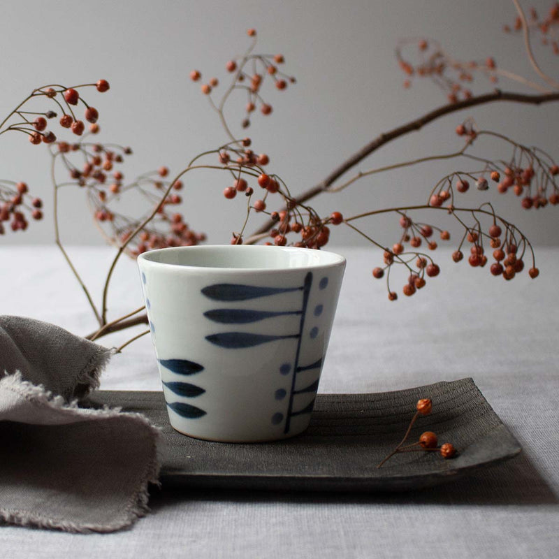 White and Blue Japanese Cup
