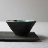 Japanese Ceramic Bowl with Green Flower