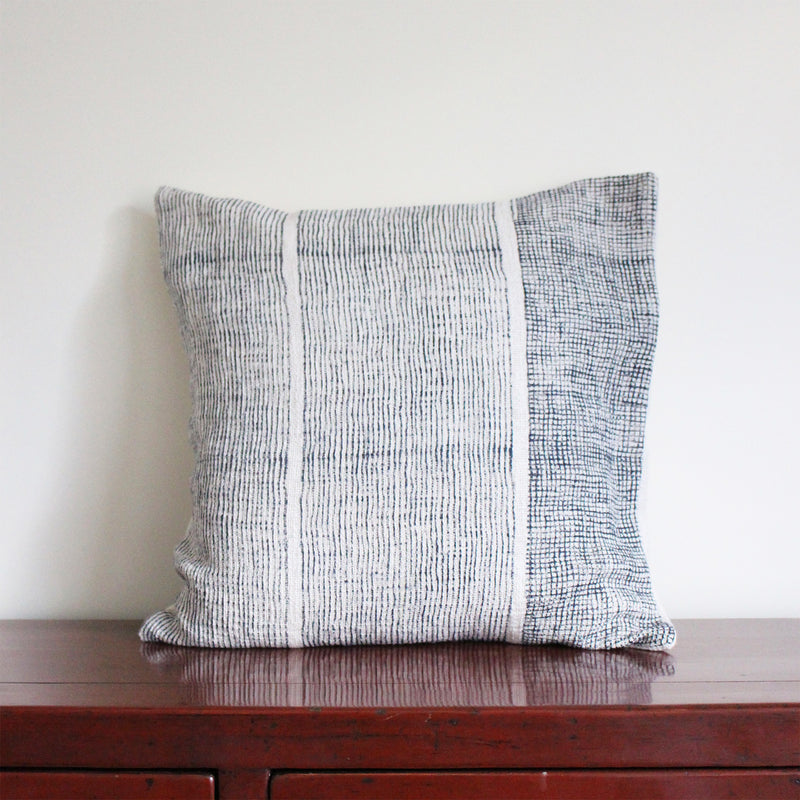 CUSHION COVER 45x45cm BLUE LINES