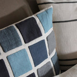 HOUSSE DE COUSSIN 45x45cm PATCHWORK BLEU