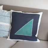 CUSHION COVER 45x45CM GREEN AND BLUE PATCHWORK