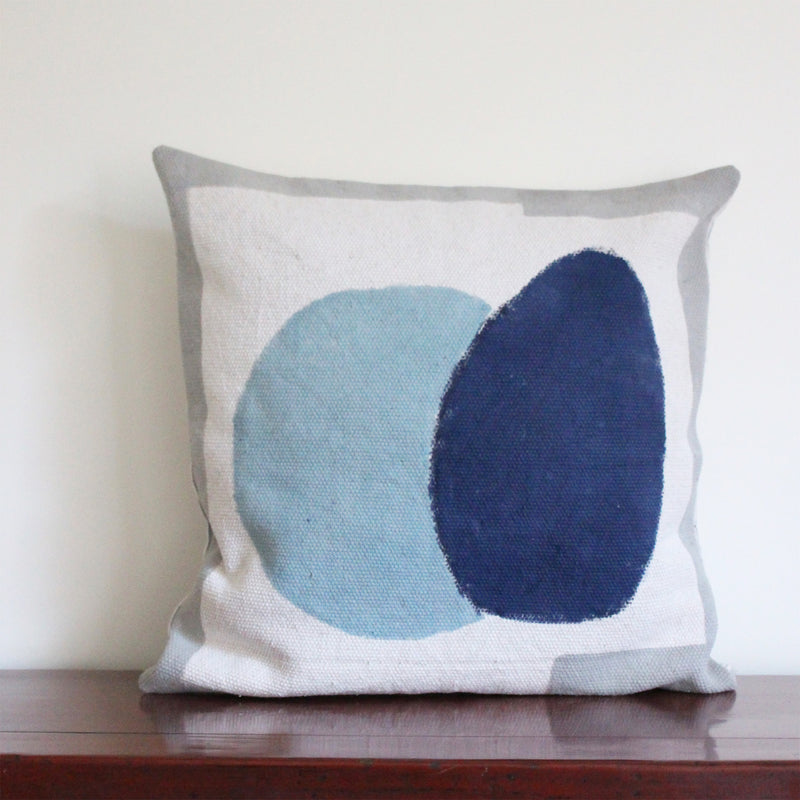 CUSHION COVER 50x50cm BLUE, NAVY AND GREY