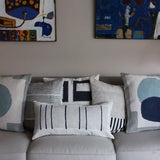 CUSHION COVER 50x50cm BLUE, NAVY AND GREY