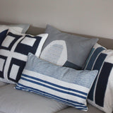 CUSHION COVER 30x60cm BLUE LINES