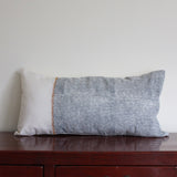 CUSHION COVER 30x60cm GREY LINES AND ORANGE STITCHES