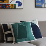 CUSHION COVER 45x45CM GREEN PATCHWORK