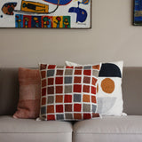 CUSHION COVER 45x45CM RED PATCHWORK