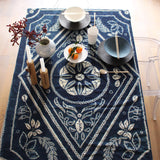 Japanese Tablecloth 207x150cm Natural Indigo Dye and Shibori Technique